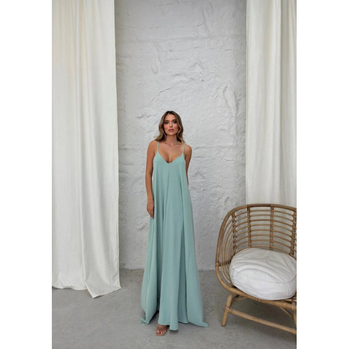 Aerobin uzun elbise çağla yeşili pt