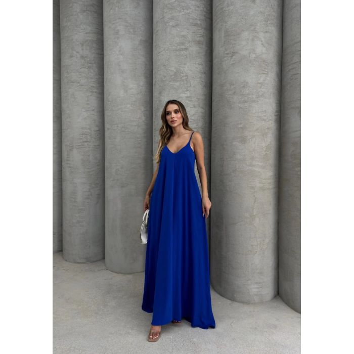 Aerobin uzun elbise saks mavisi pt