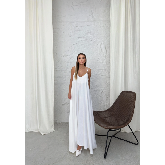 Aerobin uzun elbise beyaz pt