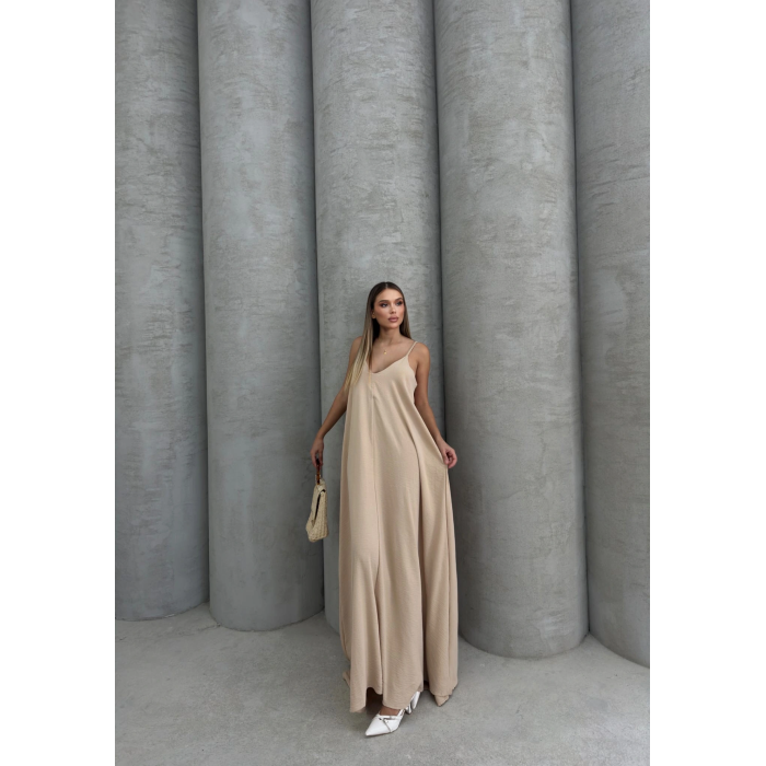 Aerobin uzun elbise bej pt