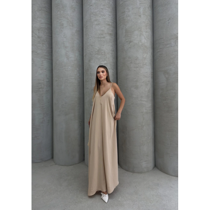 Aerobin uzun elbise bej pt