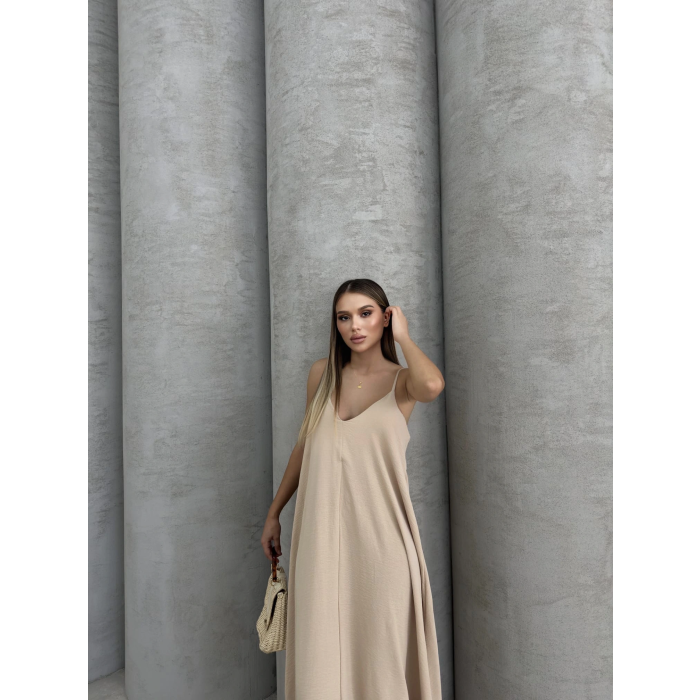 Aerobin uzun elbise bej pt