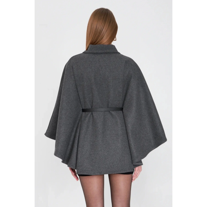 Kemerli kaşe panço antrasit pt