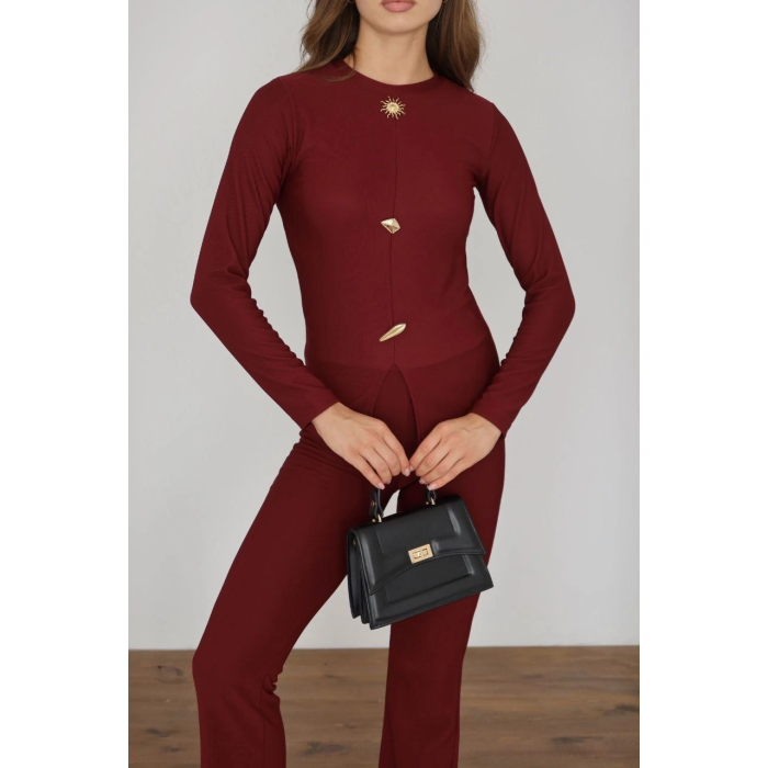 Ottoman alt üst takım bordo pt510442