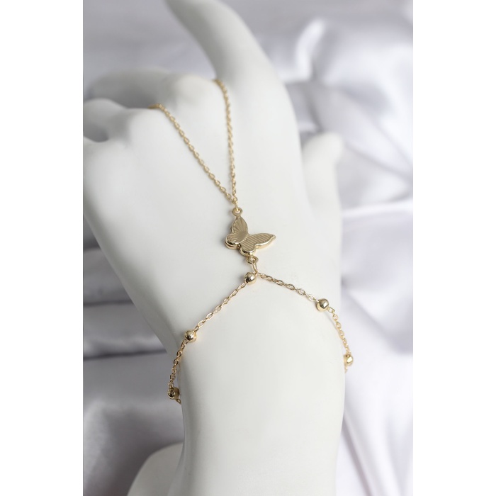 316L Çelik Gold Renk Kelebek Model Kadın Şahmeran