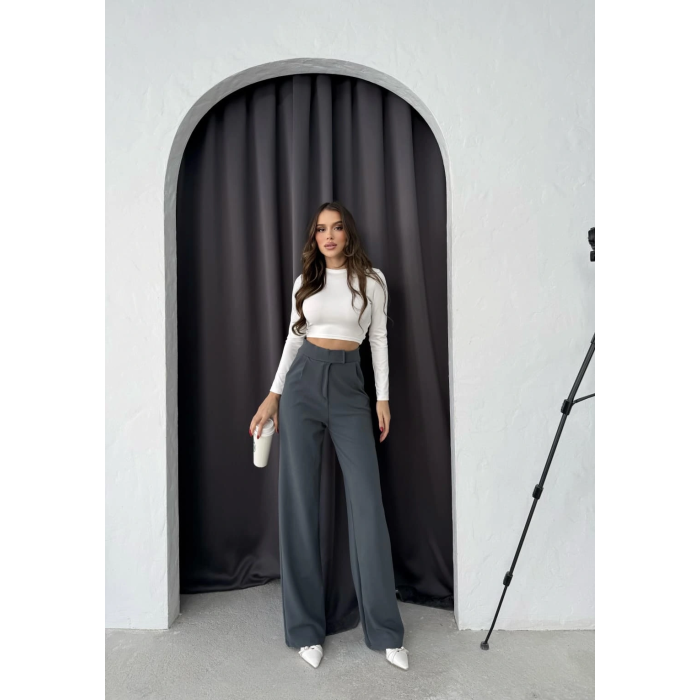 Cırtlı pantolon krep füme pt