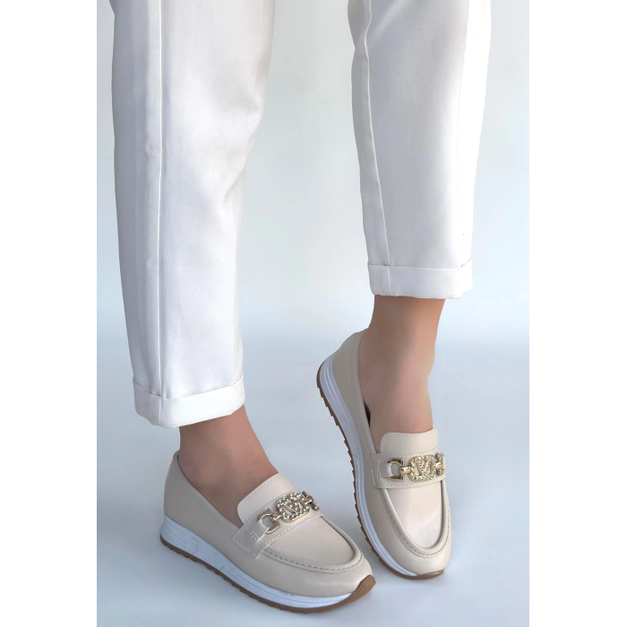 Otra Bej Cilt Babet Ayakkabı