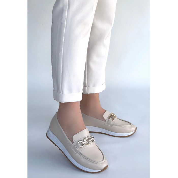 Otra Bej Cilt Babet Ayakkabı