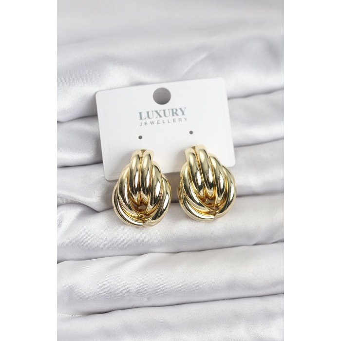 Pirinç Gold Renk Vintage Kadın Küpe