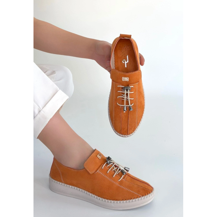 Warte Turuncu Süet Bağcıklı Spor Ayakkabı