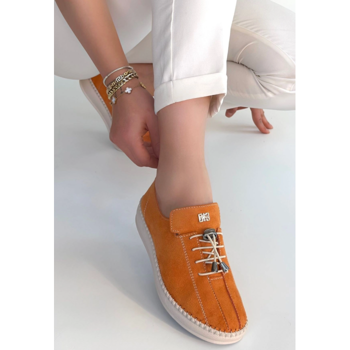 Warte Turuncu Süet Bağcıklı Spor Ayakkabı