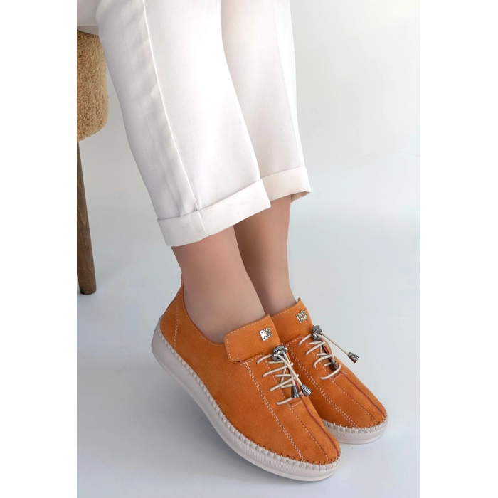 Warte Turuncu Süet Bağcıklı Spor Ayakkabı