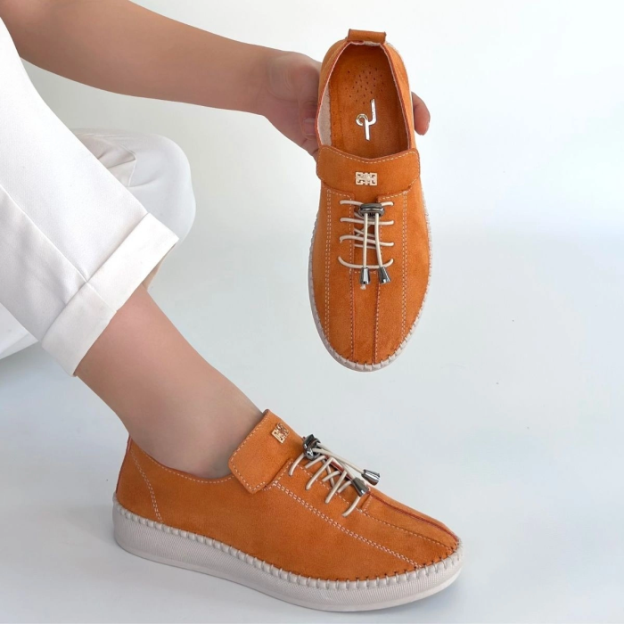 Warte Turuncu Süet Bağcıklı Spor Ayakkabı