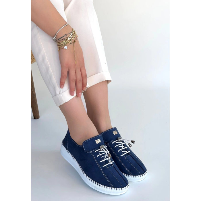 Warte Lacivert Süet Bağcıklı Spor Ayakkabı