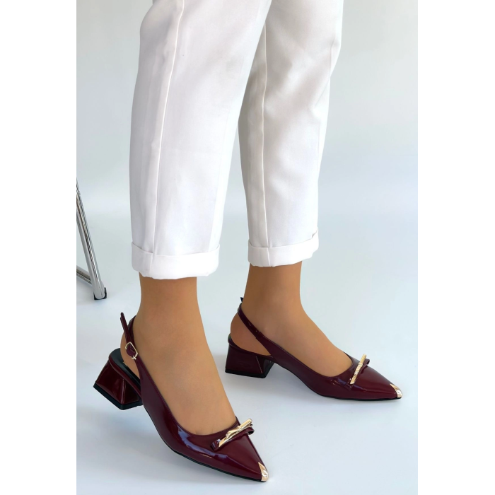 Ricy Bordo Rugan Topuklu Ayakkabı