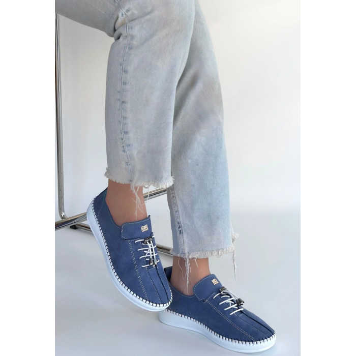 Warte Mavi Süet Bağcıklı Spor Ayakkabı