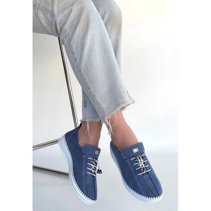 Warte Mavi Süet Bağcıklı Spor Ayakkabı