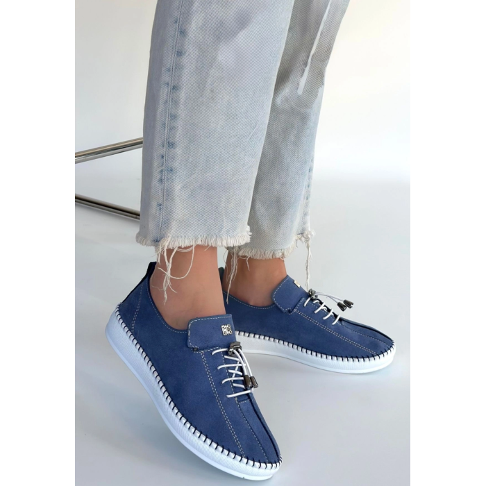 Warte Mavi Süet Bağcıklı Spor Ayakkabı