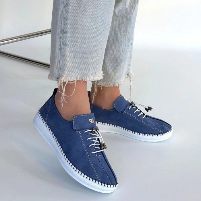 Warte Mavi Süet Bağcıklı Spor Ayakkabı