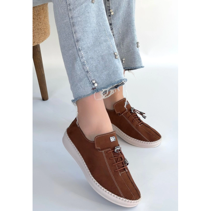 Warte Kahverengi Süet Bağcıklı Spor Ayakkabı