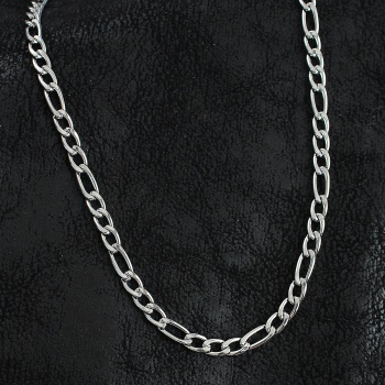 316L Çelik Kalın Figaro Zincir Model Gümüş Renk Erkek Kolye