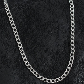 316L Çelik Kalın Klasik Zincir Model Gümüş Renk Erkek Kolye