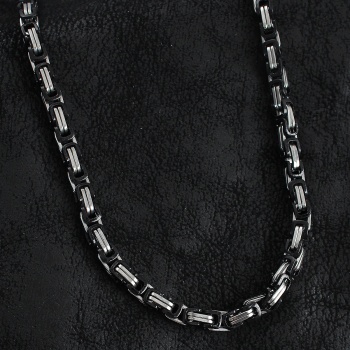 316L Çelik Kral Zincir Model Gümüş Renk Erkek Kolye