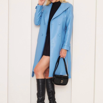 DÜĞMELİ UZUN DERİ KABAN