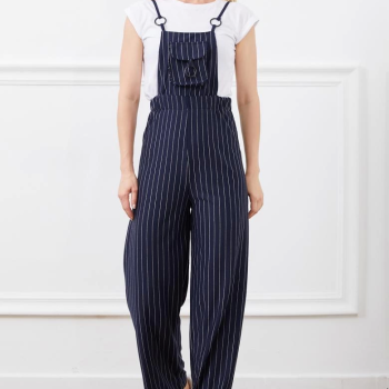 İp askılı beli lastikli tulum