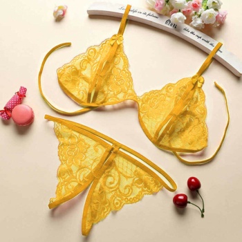 Kadın Sarı Dantelli Sütyen Külot Takımı – Modern, Konforlu ve Günlük Kombinlere Uygun