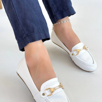 Rain Beyaz Cilt Babet Ayakkabı