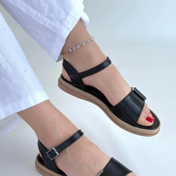 Andana Siyah Cilt Sandalet