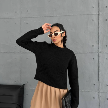 Cepli triko kazak siyah