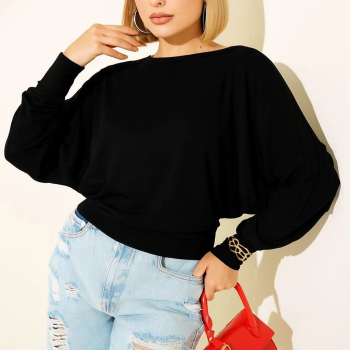 Yarasa Kol Salaş Bluz siyah T4273