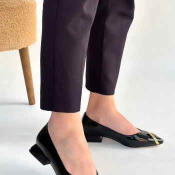 Goes Siyah Rugan Babet Ayakkabı