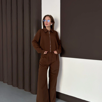 Trenç takım alt üst kahve ons