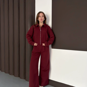 Trenç takım alt üst bordo ons