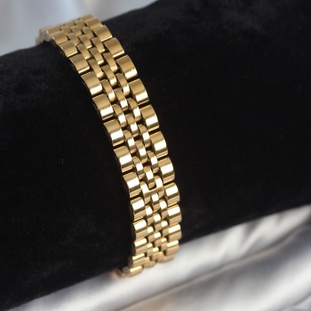 316L Çelik 12 mm Kalınlıkta Gold Renkli Erkek Bileklik