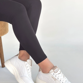 Yejja Beyaz Cilt Bağcıklı Spor Ayakkabı