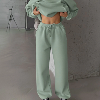 3 iplik şardonlu Lastik paça eşofman mint p510439