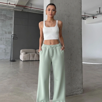 3 iplik şardonlu oversize eşofman mint yeşili