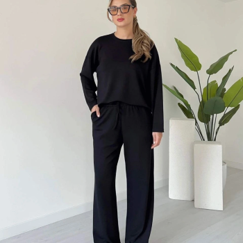 Kollu modal takım siyah