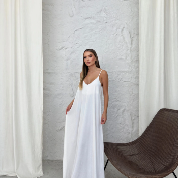 Aerobin uzun elbise beyaz pt