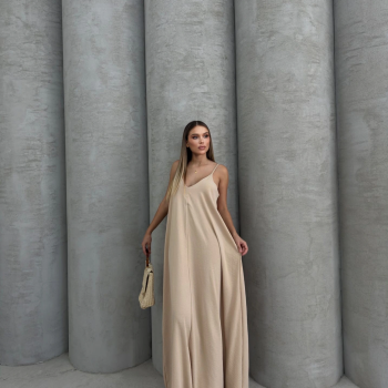 Aerobin uzun elbise bej pt