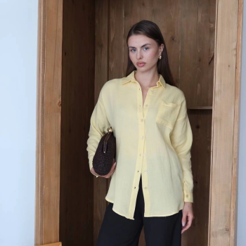 Tek cepli müslin gömlek sarı