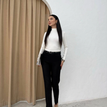 Dar paça kemerli kumaş pantolon siyah pt53