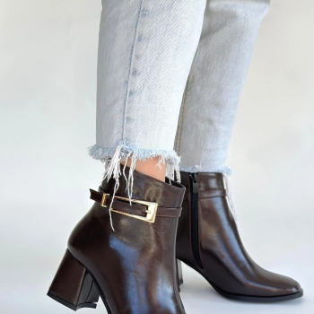 Rivav Acı Kahve Rugan Topuklu Bot