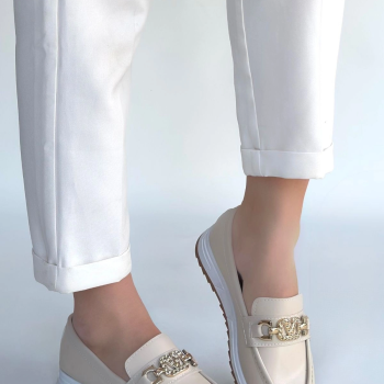 Otra Bej Cilt Babet Ayakkabı