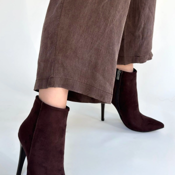 Blan Acı Kahve Süet Topuklu Bot
