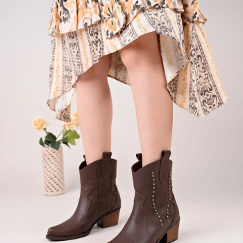 Matin Acı Kahve Cilt Topuklu Bot